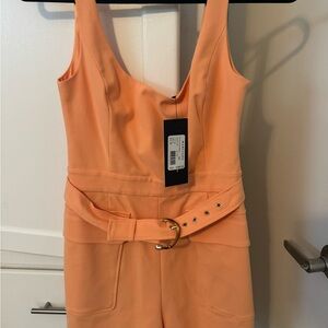 Marciano Peach Sleeveless Belted Romper